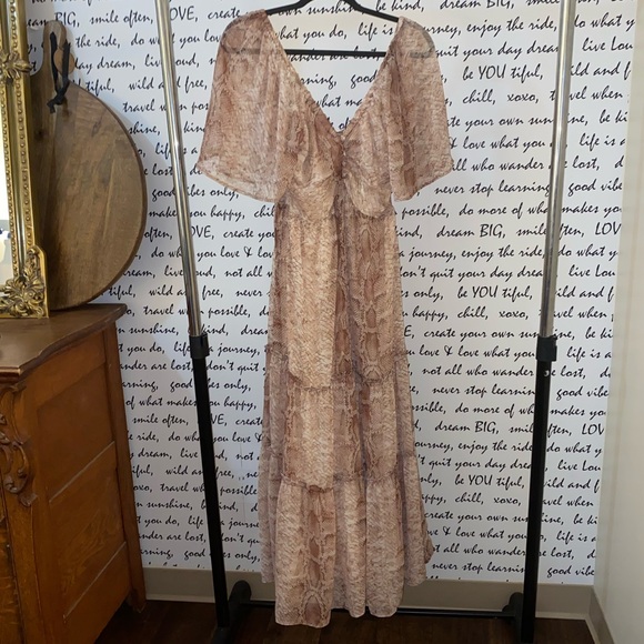 BY ANTHROPOLOGIE SHORT-SLEEVE TIERED MIDI DRESS - Picture 5 of 8